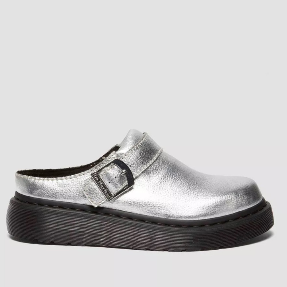 Dr. Martens Laketen Slingback Mule Metallic Silver Tumble Size US M10 W11 NWOB - Picture 6 of 9